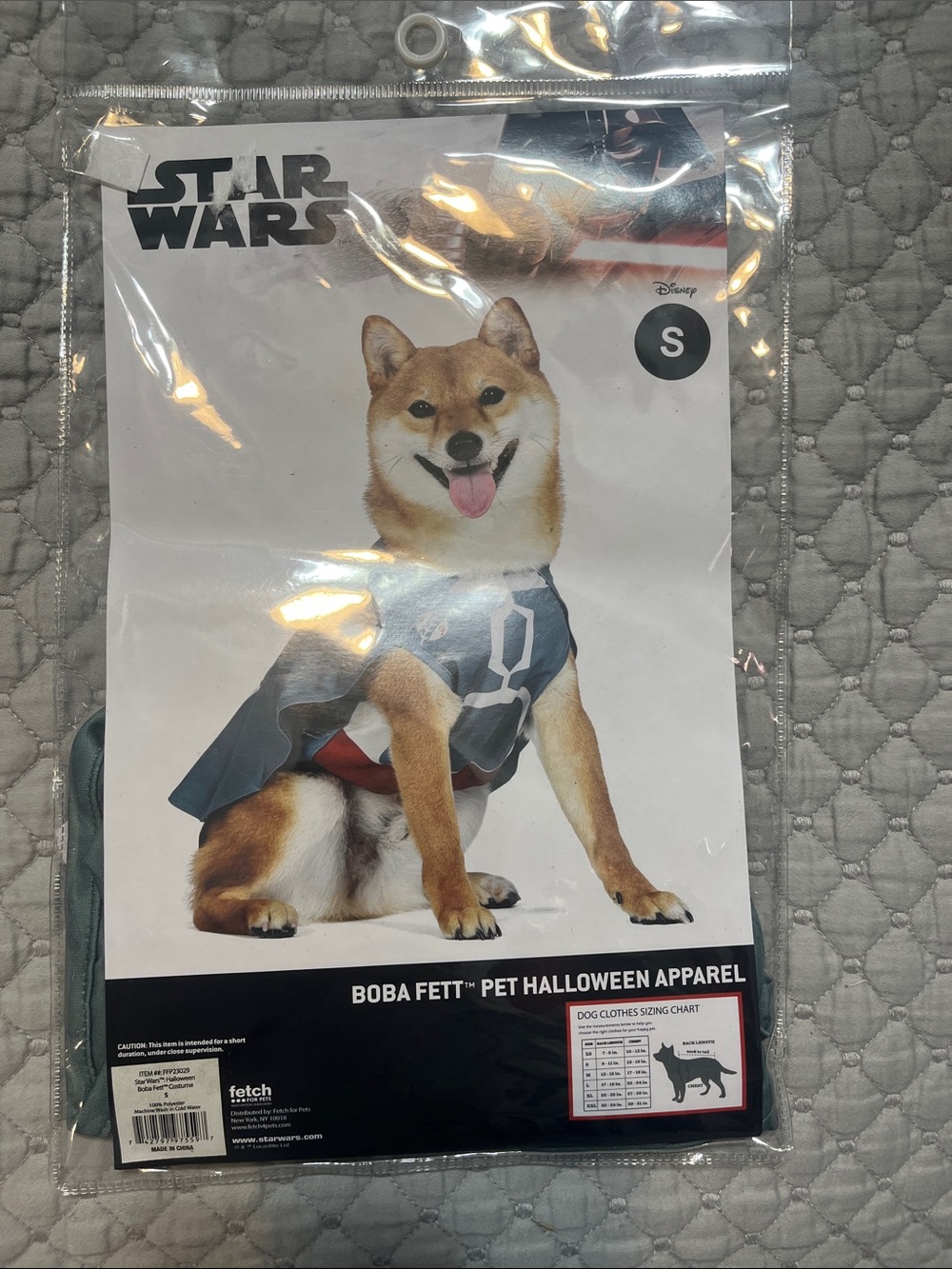 Star Wars Boba Fett Dog Cape Costume in Green and Gray